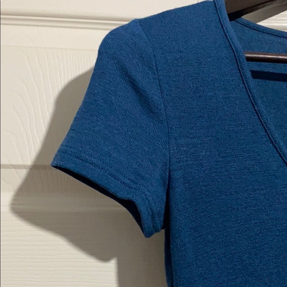 Navy blue short-sleeved mini dress - Picture 4 of 6